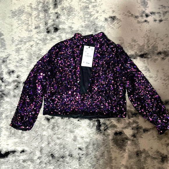 Zara Tops - Glitter Crop top
